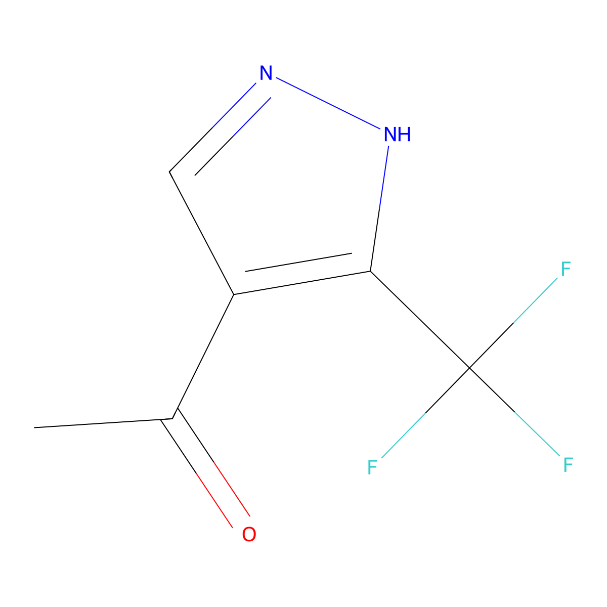 1-(3-(Trifluoromethyl)-1H-pyrazol-4-yl)ethanone molecular structure, CAS 1187984-76-4