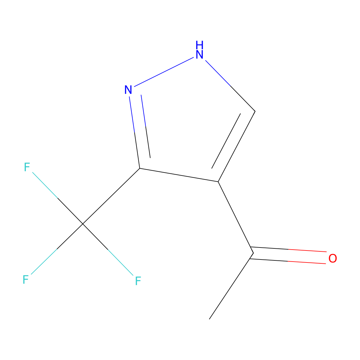 1-(3-(Trifluoromethyl)-1H-pyrazol-4-yl)ethanone molecular structure, CAS 1187984-76-4