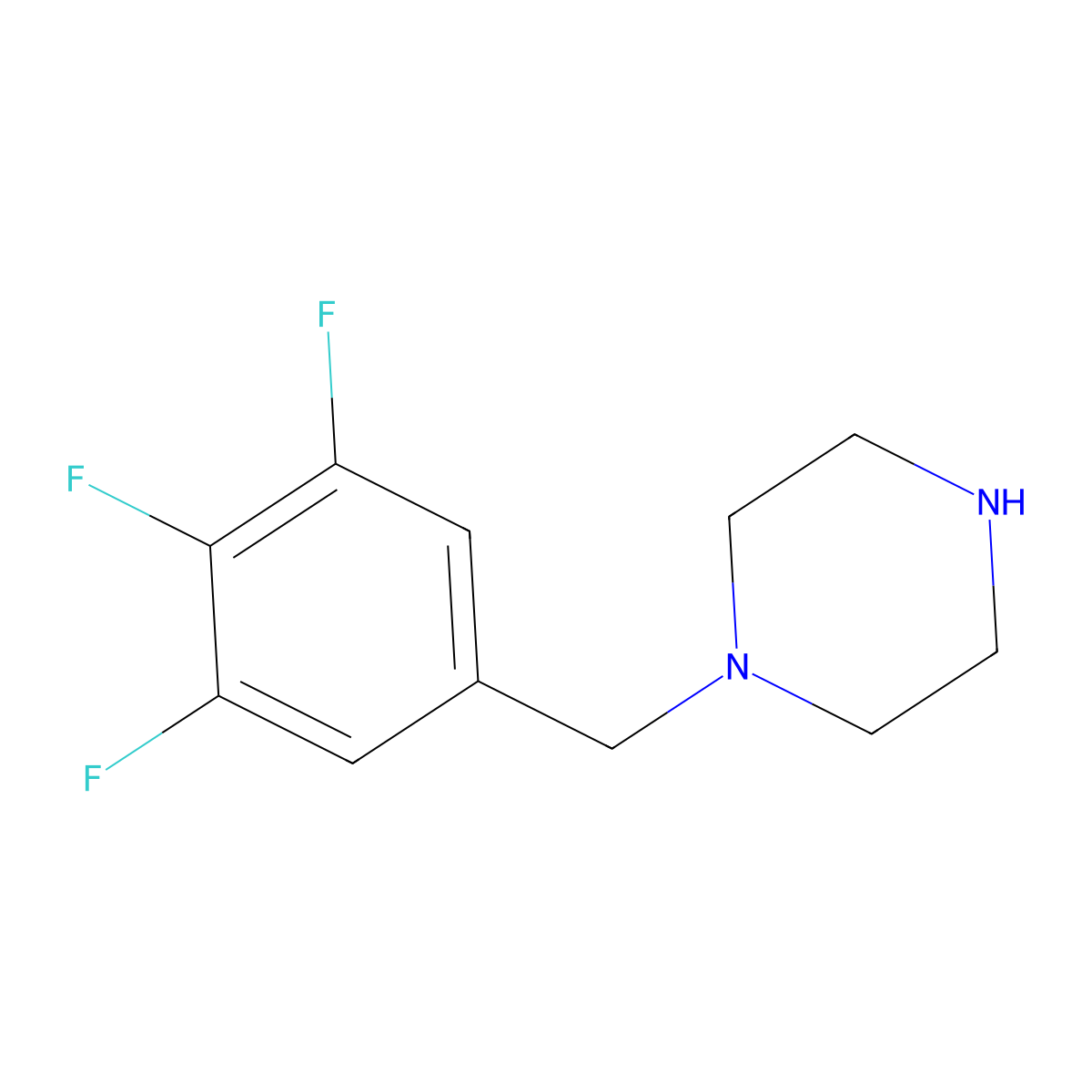 1-[(3,4,5-Trifluorophenyl)methyl]piperazine molecular structure, CAS 1187985-67-6