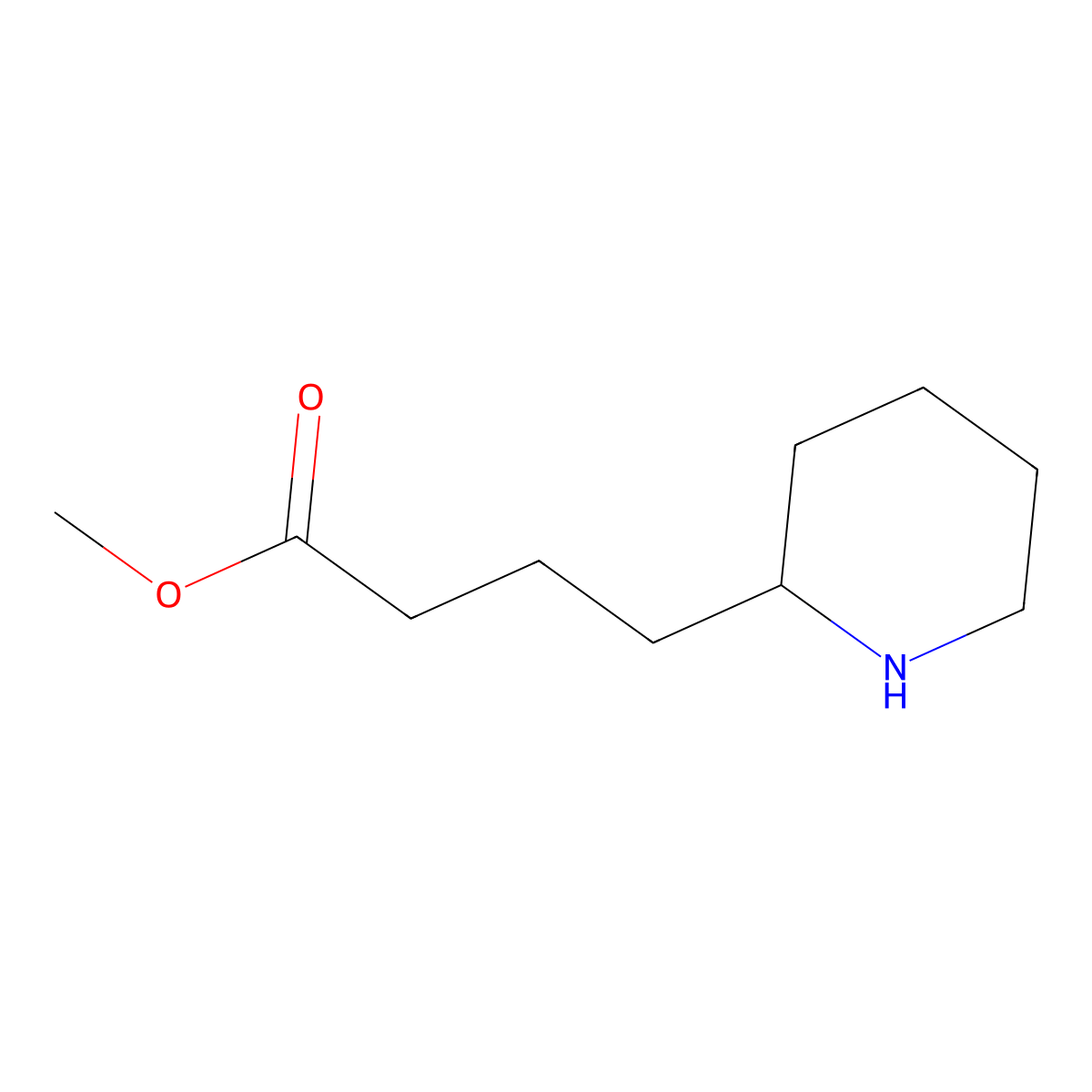Methyl 4-(piperidin-2-yl)butanoate molecular structure, CAS 1187988-88-0