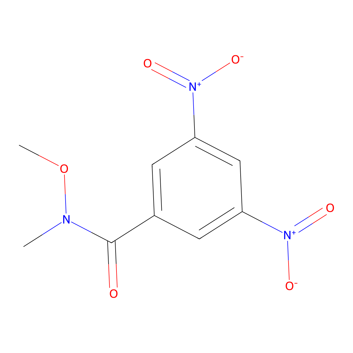 N-methoxy-N-methyl-3,5-dinitrobenzamide molecular structure, CAS 1187989-94-1