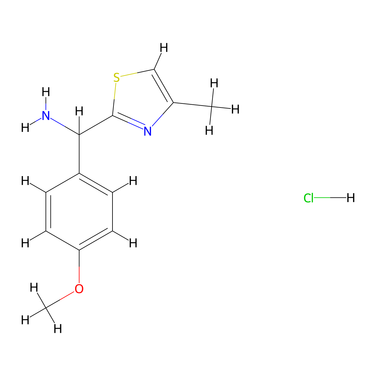(4-Methoxyphenyl)-(4-methyl-1,3-thiazol-2-yl)methanamine;hydrochloride molecular structure, CAS 1187993-02-7