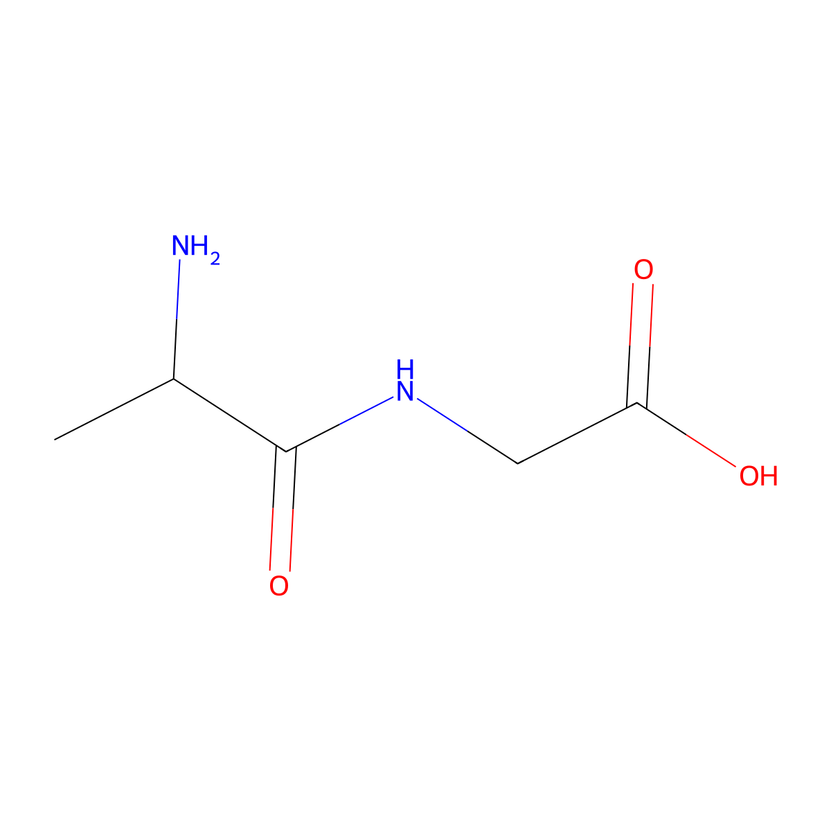 Alanylglycine molecular structure, CAS 1188-01-8