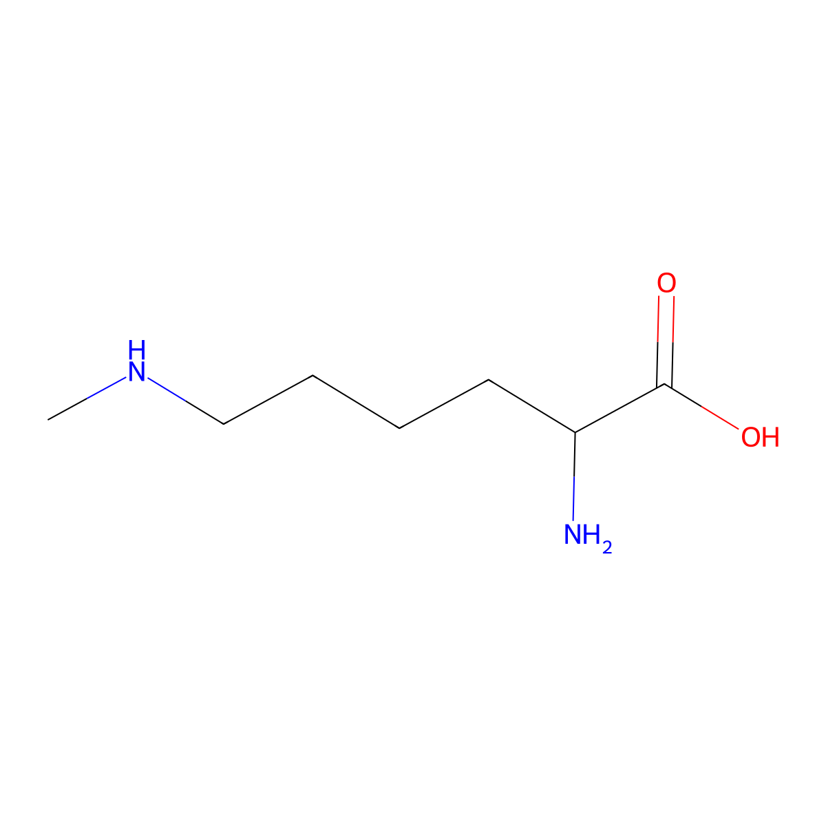 epsilon-Methyl-L-lysine molecular structure, CAS 1188-07-4
