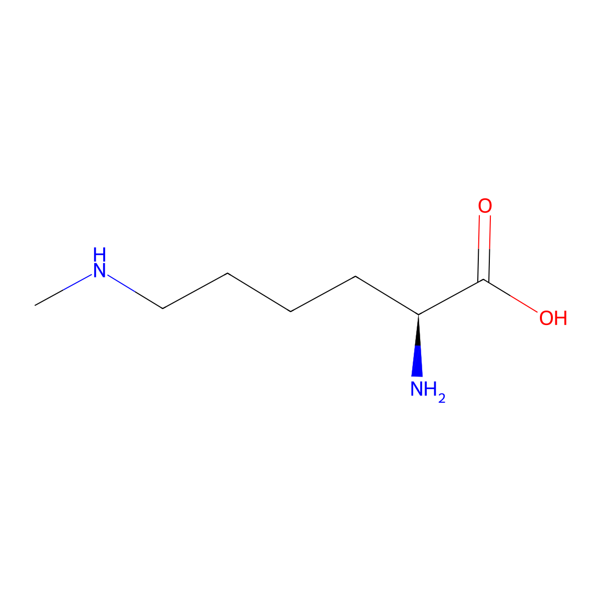 epsilon-Methyl-L-lysine molecular structure, CAS 1188-07-4