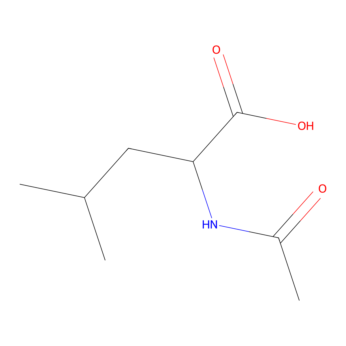 N-Acetyl-L-leucine molecular structure, CAS 1188-21-2