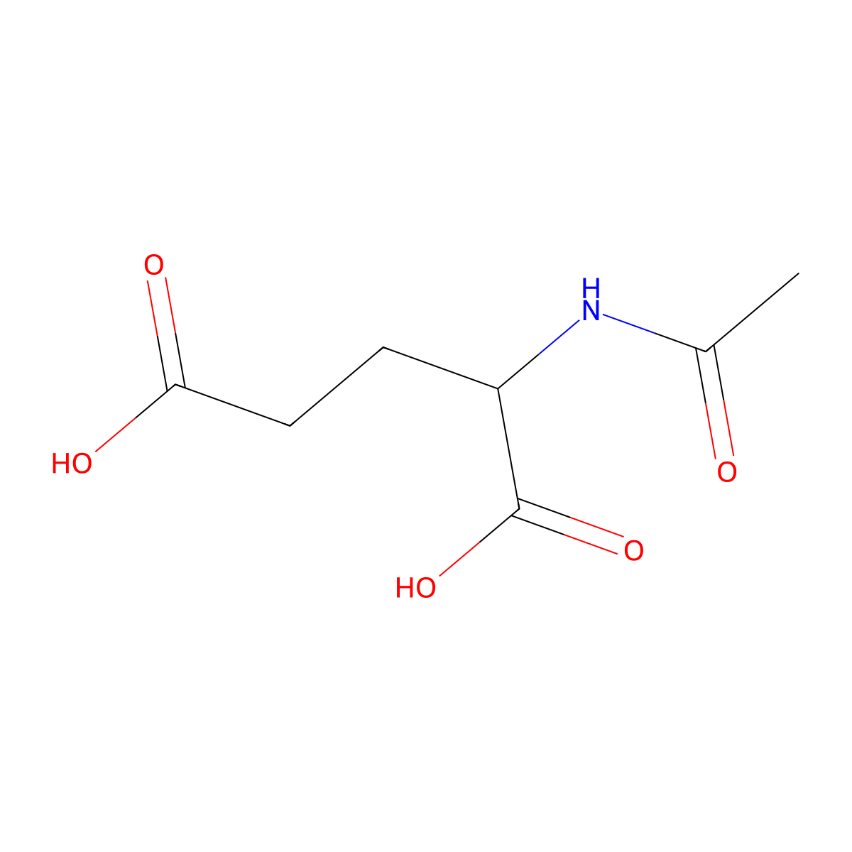 N-acetyl-L-glutamic acid molecular structure, CAS 1188-37-0