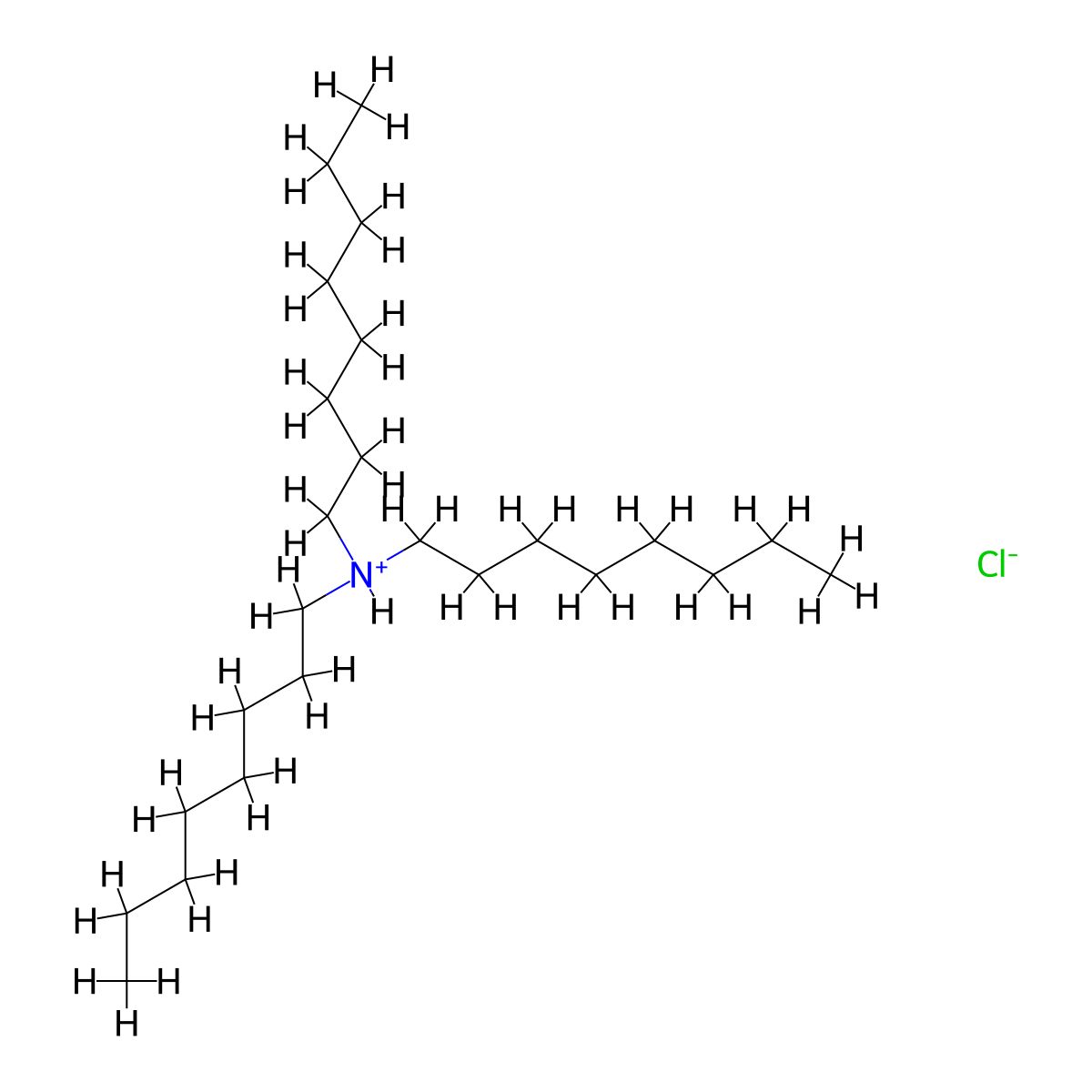 1-Octanamine, N,N-dioctyl-, hydrochloride (1:1) molecular structure, CAS 1188-95-0