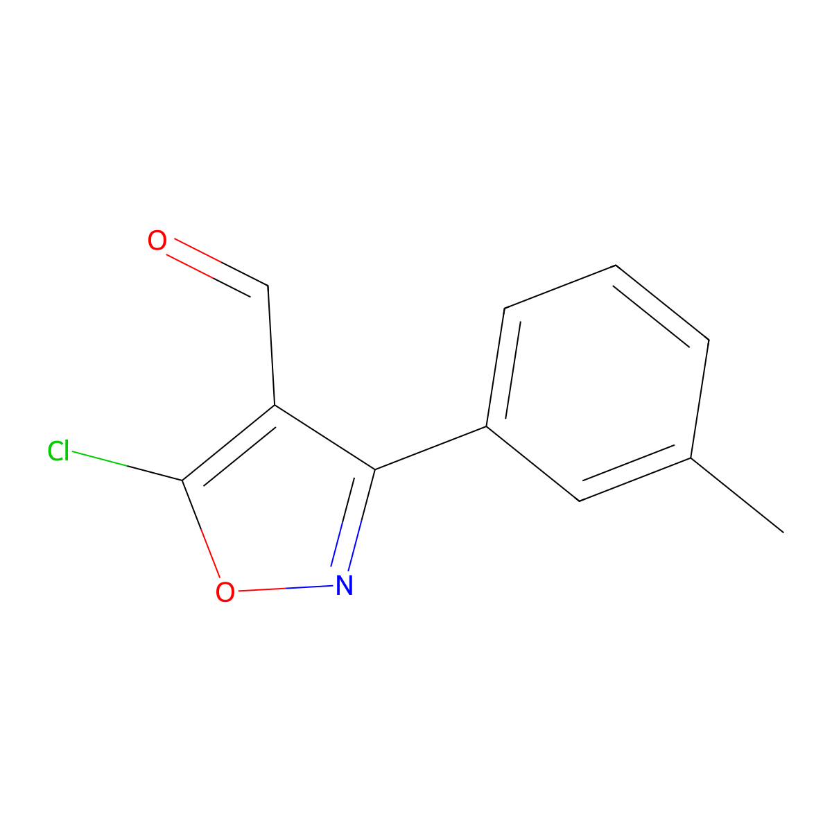 5-Chloro-3-(3-methylphenyl)-1,2-oxazole-4-carbaldehyde molecular structure, CAS 1188022-49-2