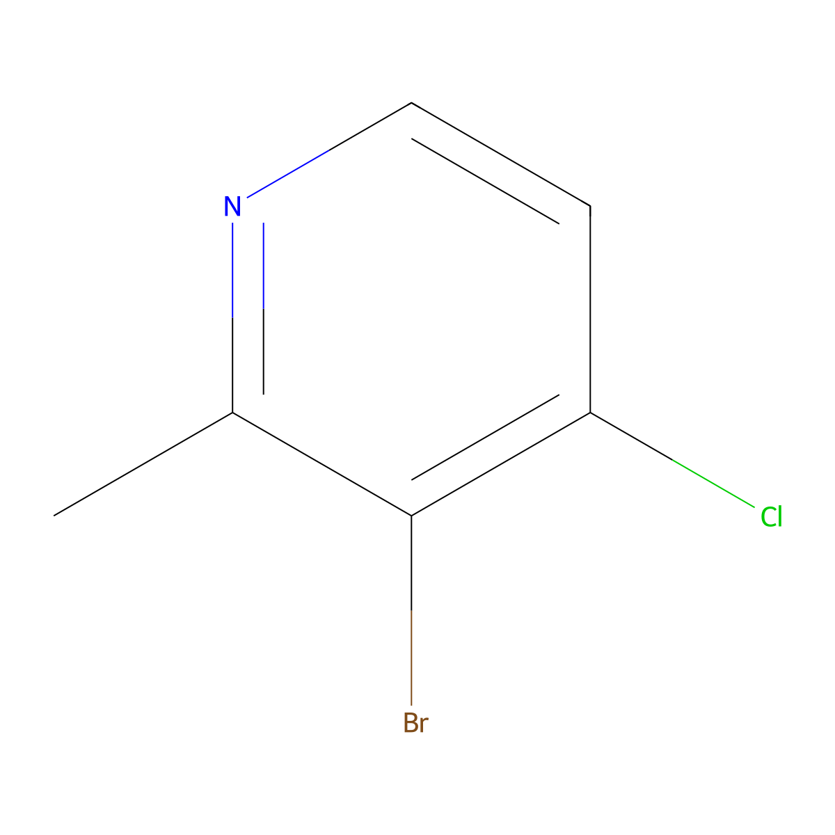 3-Bromo-4-chloro-2-methylpyridine molecular structure, CAS 1188023-70-2