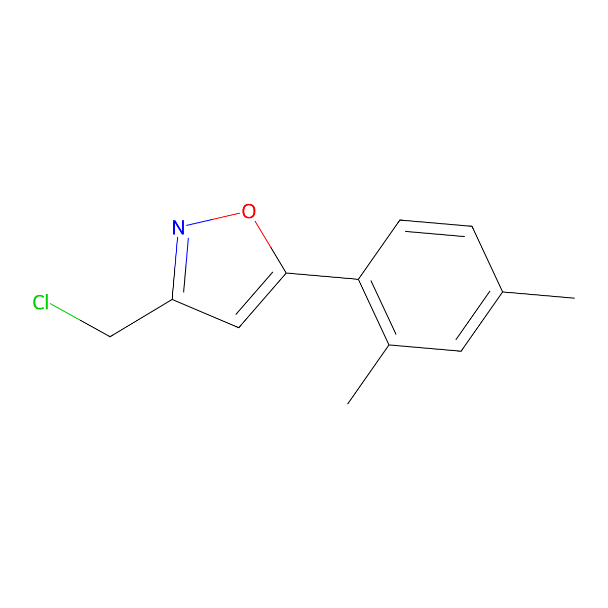 3-(Chloromethyl)-5-(2,4-dimethylphenyl)-1,2-oxazole molecular structure, CAS 1188025-31-1