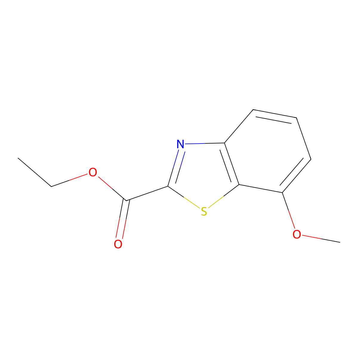 Ethyl 7-methoxybenzo[d]thiazole-2-carboxylate molecular structure, CAS 1188025-94-6