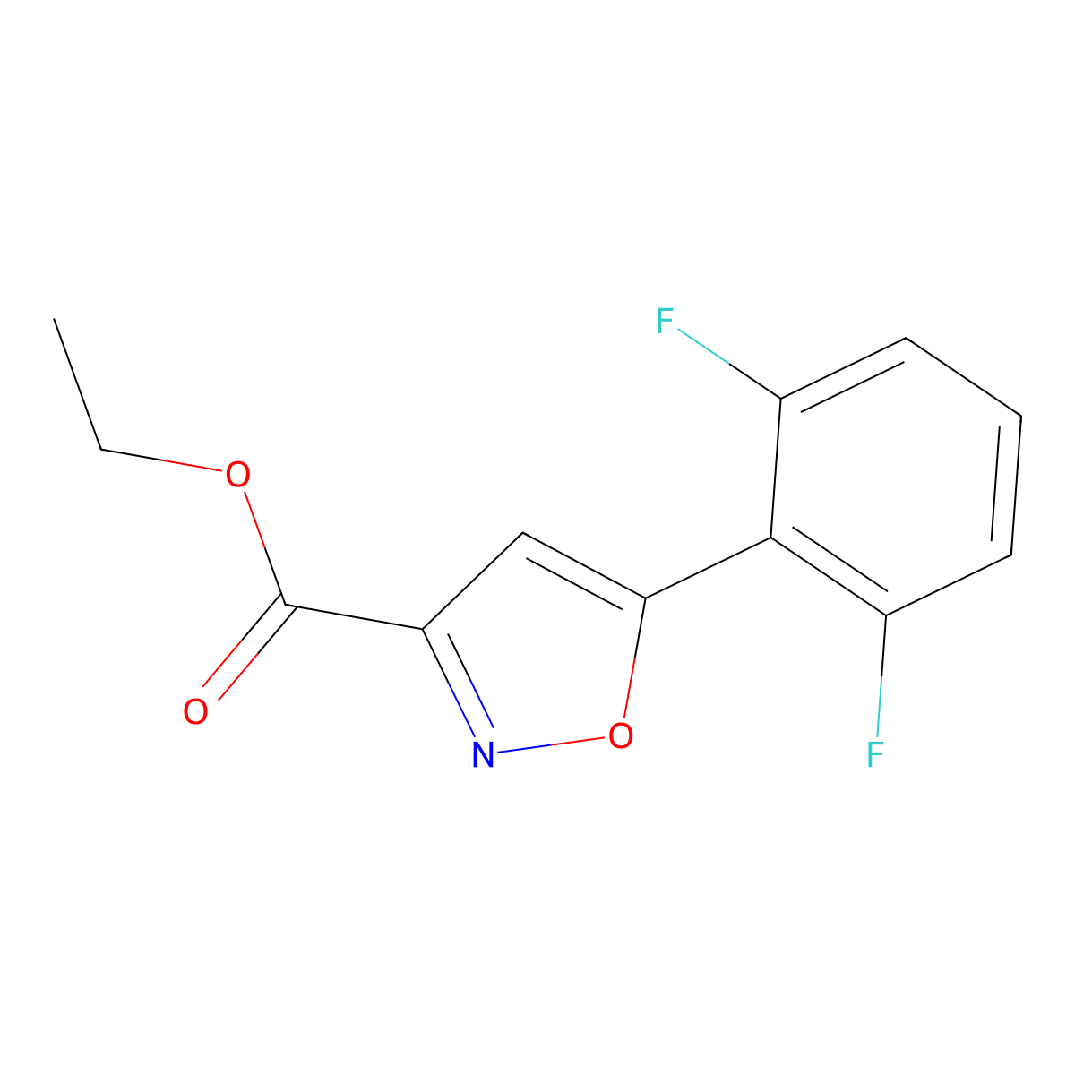 Ethyl 5-(2,6-Difluorophenyl)isoxazole-3-carboxylate molecular structure, CAS 1188027-27-1