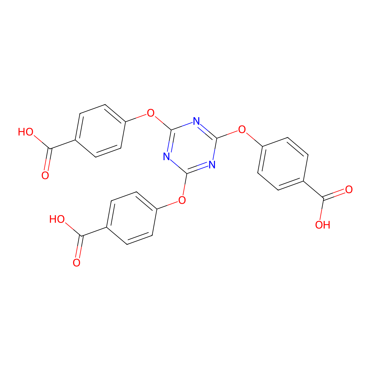 4,4',4''-(1,3,5-Triazine-2,4,6-triyltris(oxy))tris(benzoic acid) molecular structure, CAS 118803-83-1