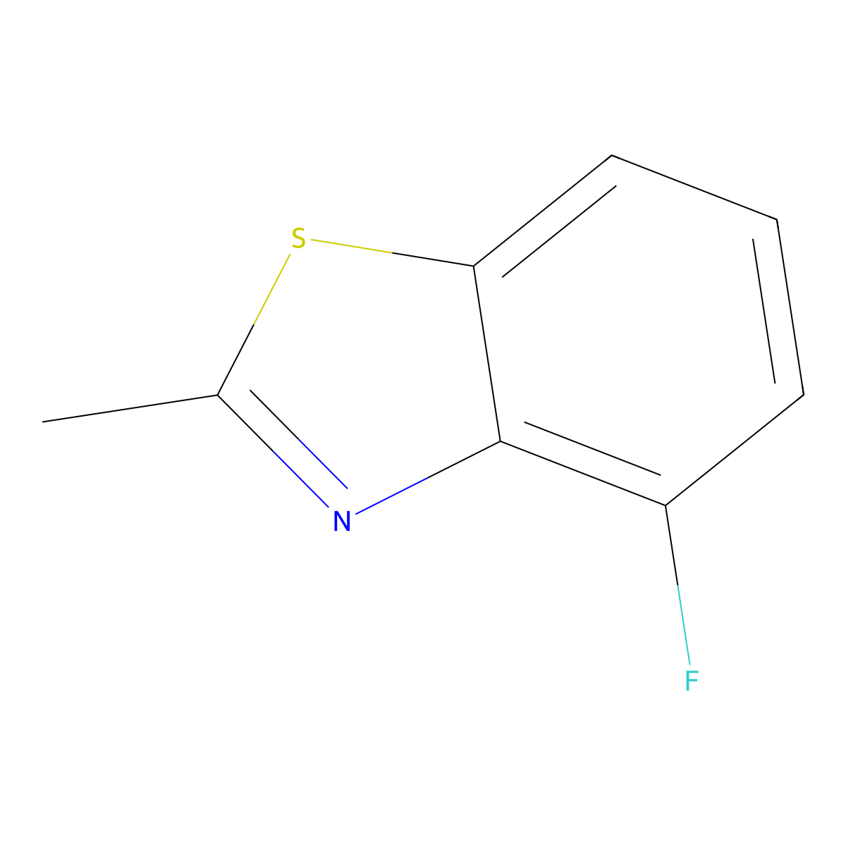 4-Fluoro-2-methylbenzothiazole molecular structure, CAS 1188031-81-3