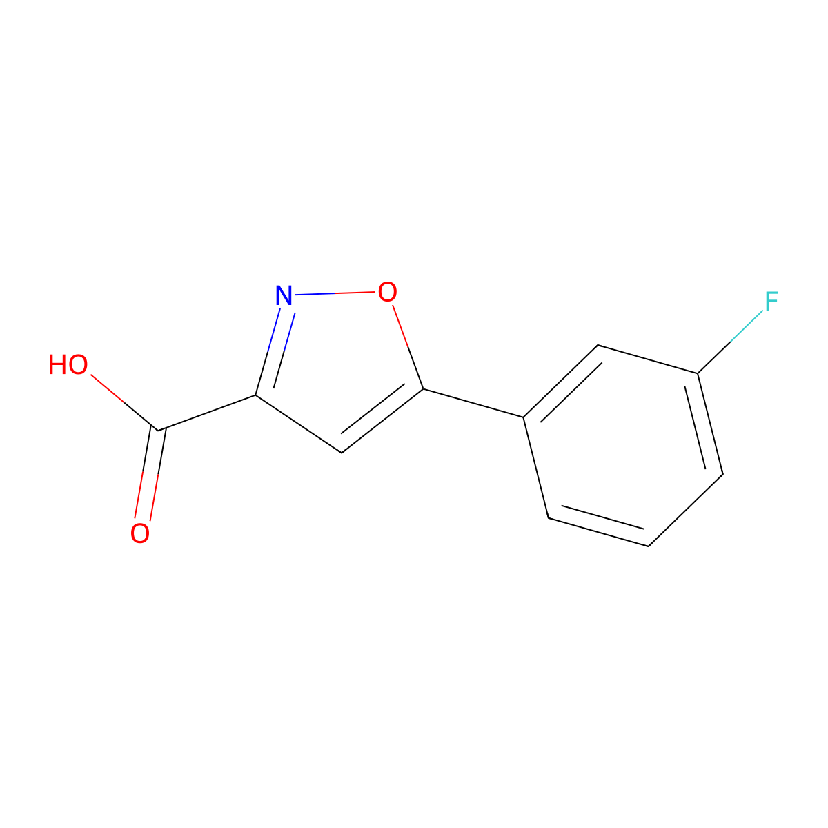 5-(3-Fluorophenyl)isoxazole-3-carboxylic acid molecular structure, CAS 1188032-12-3