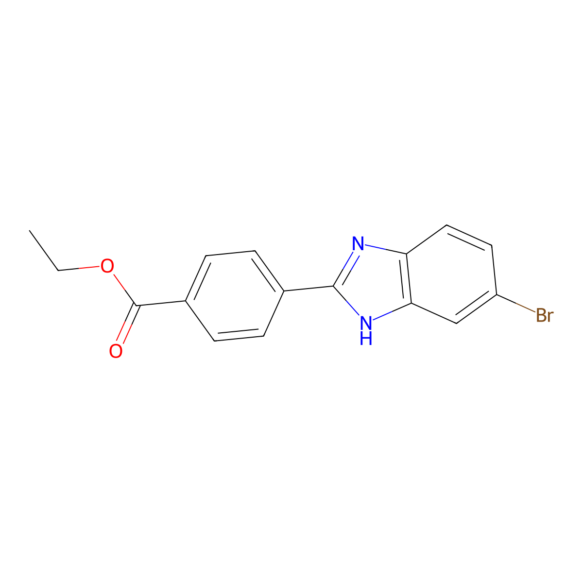 Ethyl 4-(5-bromo-1H-benzo[d]imidazol-2-yl)benzoate molecular structure, CAS 1188035-40-6