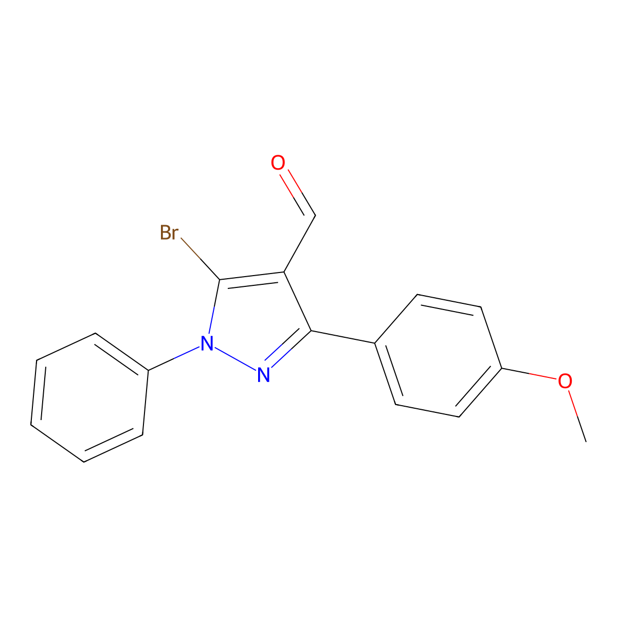5-Bromo-3-(4-Methoxyphenyl)-1-Phenyl-1H-Pyrazole-4-Carbaldehyde molecular structure, CAS 1188037-01-5
