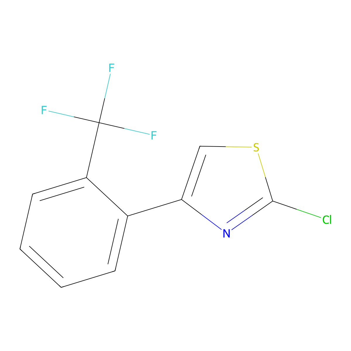 2-Chloro-4-[2-(trifluoromethyl)phenyl]-1,3-thiazole molecular structure, CAS 1188038-00-7
