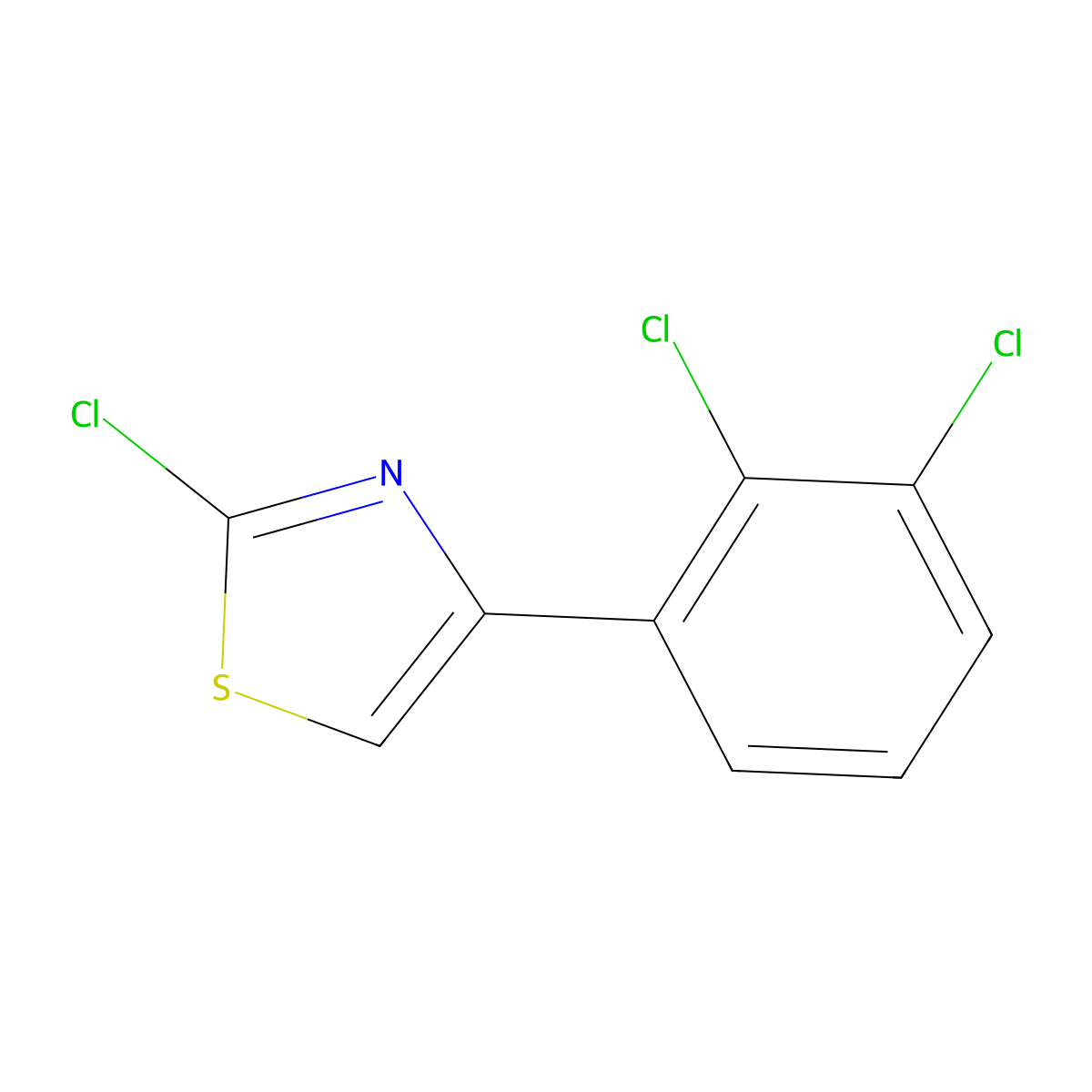 2-Chloro-4-(2,3-dichlorophenyl)-1,3-thiazole molecular structure, CAS 1188038-34-7