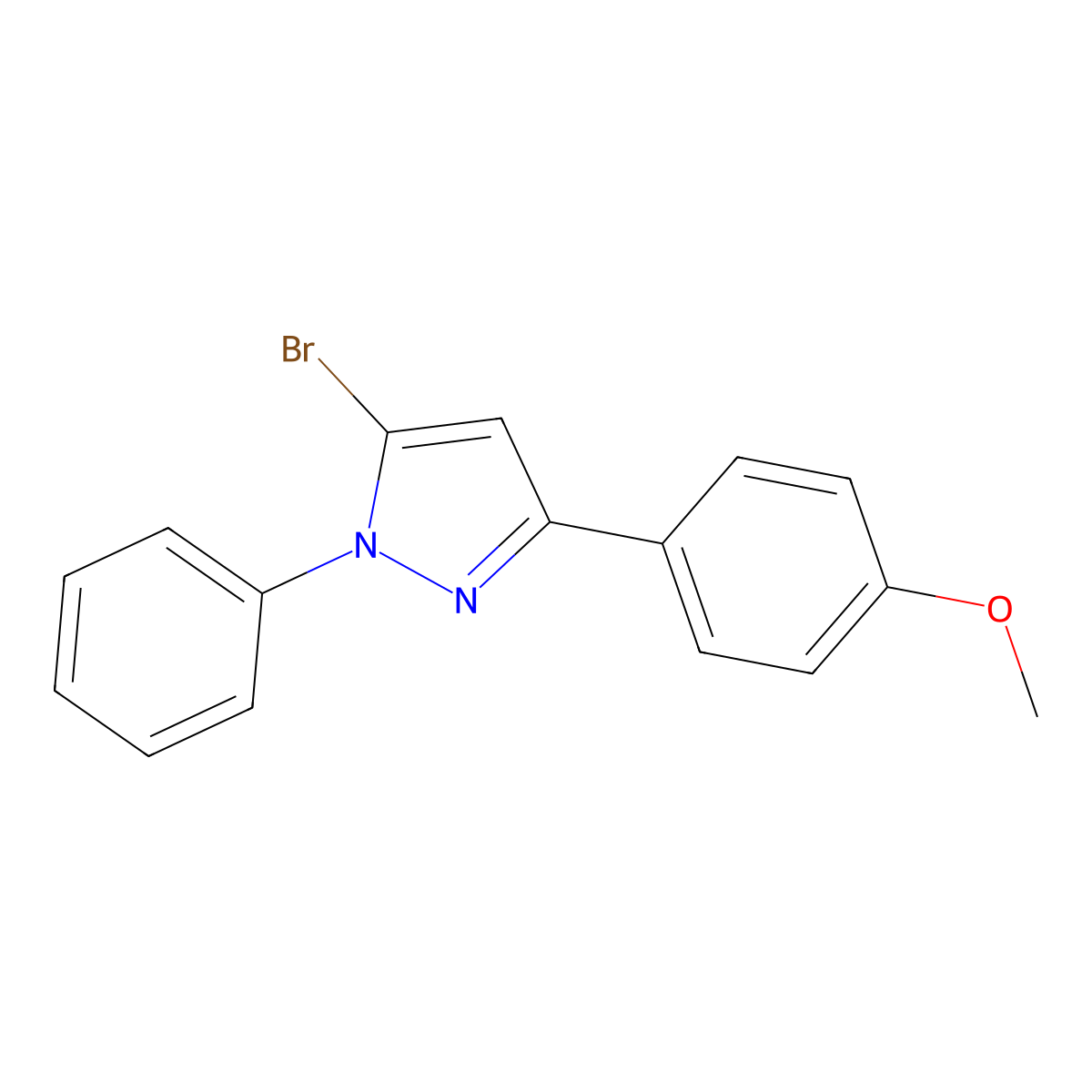 5-bromo-3-(4-methoxyphenyl)-1-phenyl-1H-pyrazole molecular structure, CAS 1188038-50-7