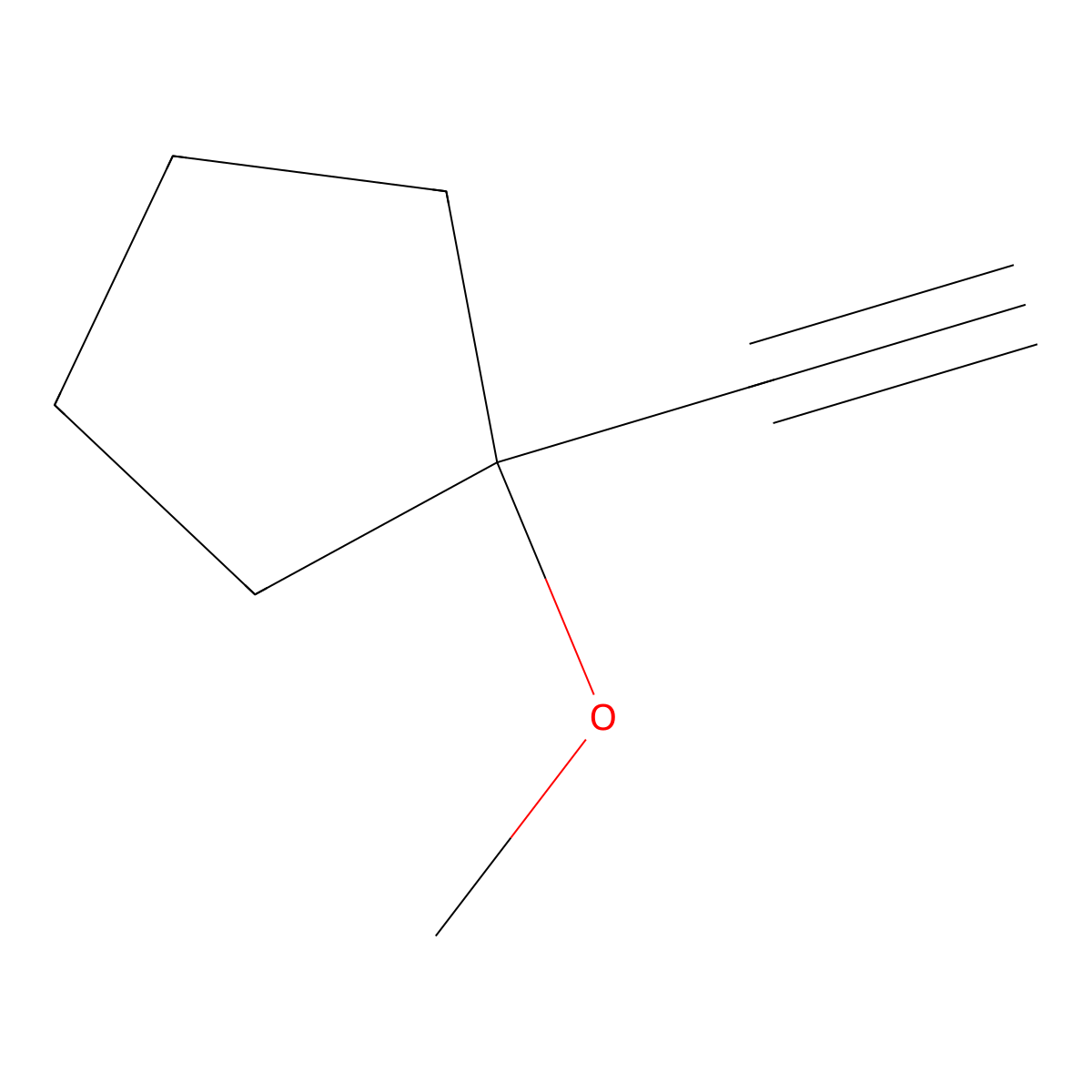 1-Ethynyl-1-methoxycyclopentane molecular structure, CAS 118804-12-9