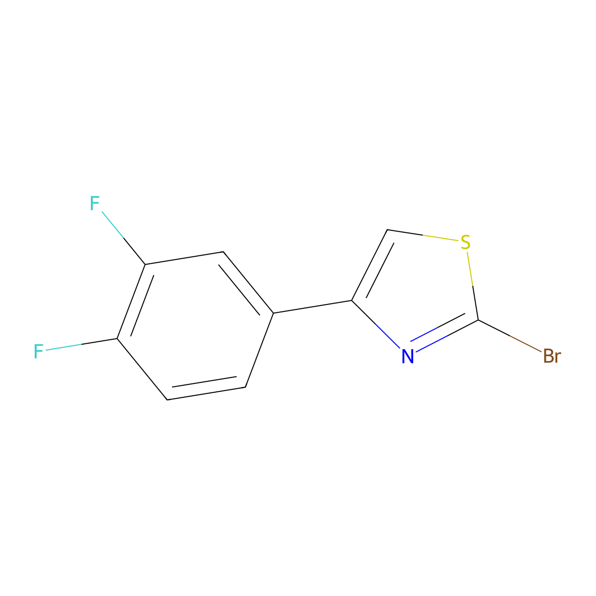 2-Bromo-4-(3,4-difluorophenyl)thiazole molecular structure, CAS 1188041-08-8