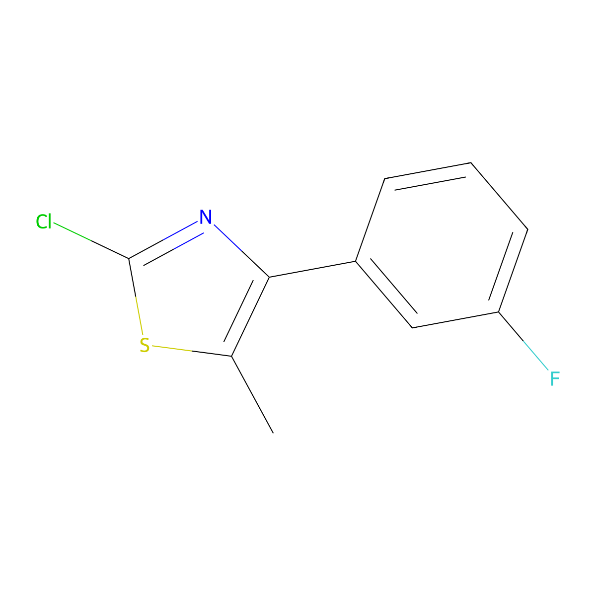 2-Chloro-4-(3-fluorophenyl)-5-methyl-1,3-thiazole molecular structure, CAS 1188043-08-4