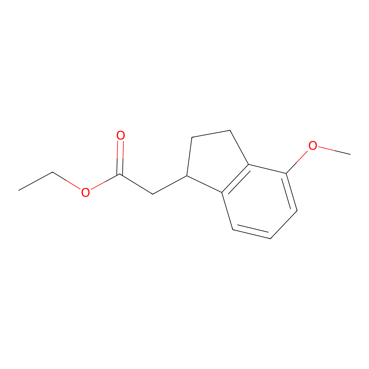 ethyl 2-(4-methoxy-2,3-dihydro-1H-inden-1-yl)acetate molecular structure, CAS 1188044-21-4
