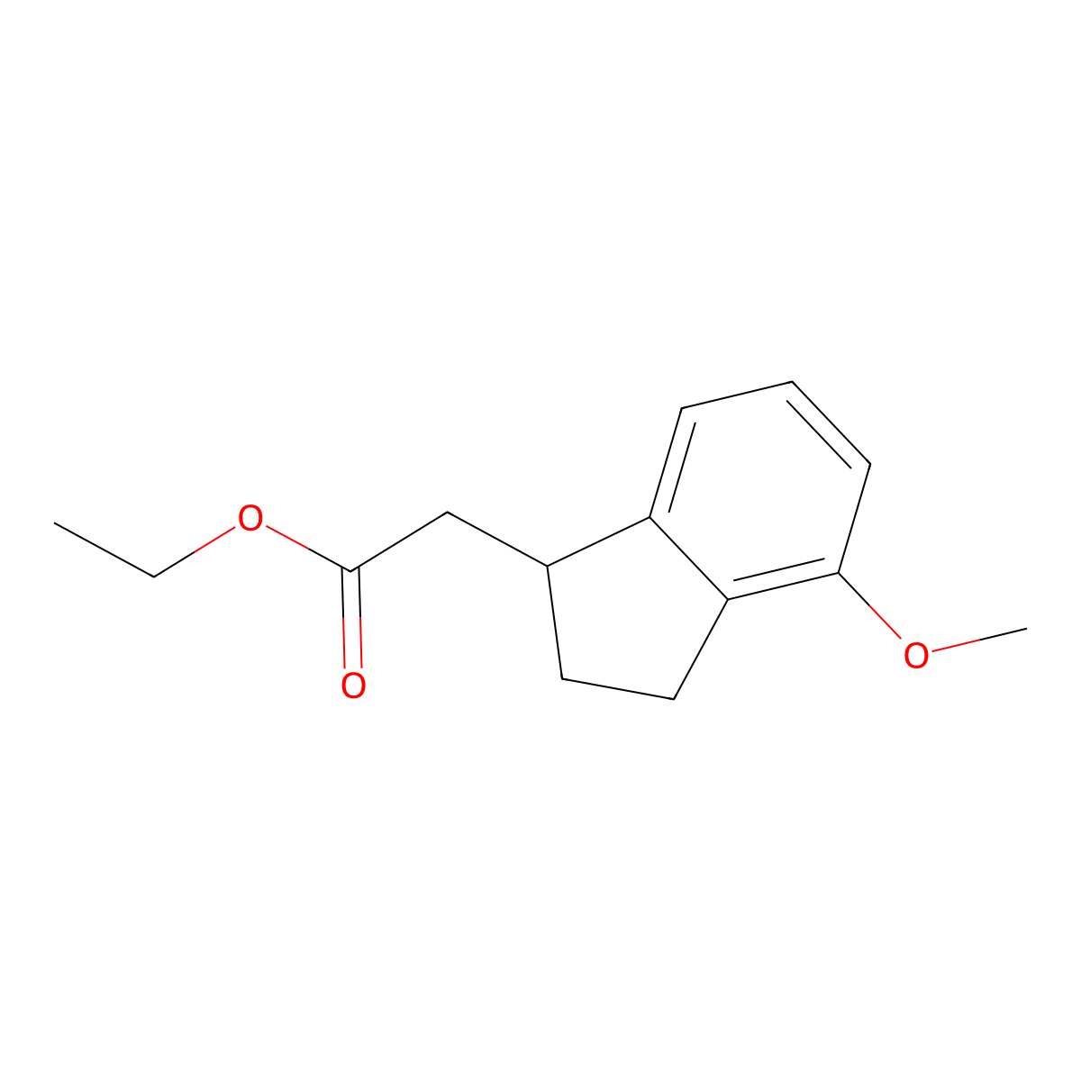 ethyl 2-(4-methoxy-2,3-dihydro-1H-inden-1-yl)acetate molecular structure, CAS 1188044-21-4