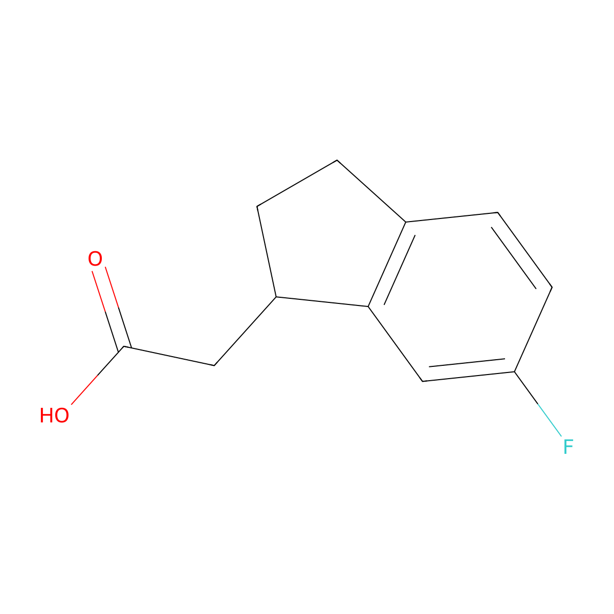 6-Fluoroindan-1-acetic acid molecular structure, CAS 1188044-87-2