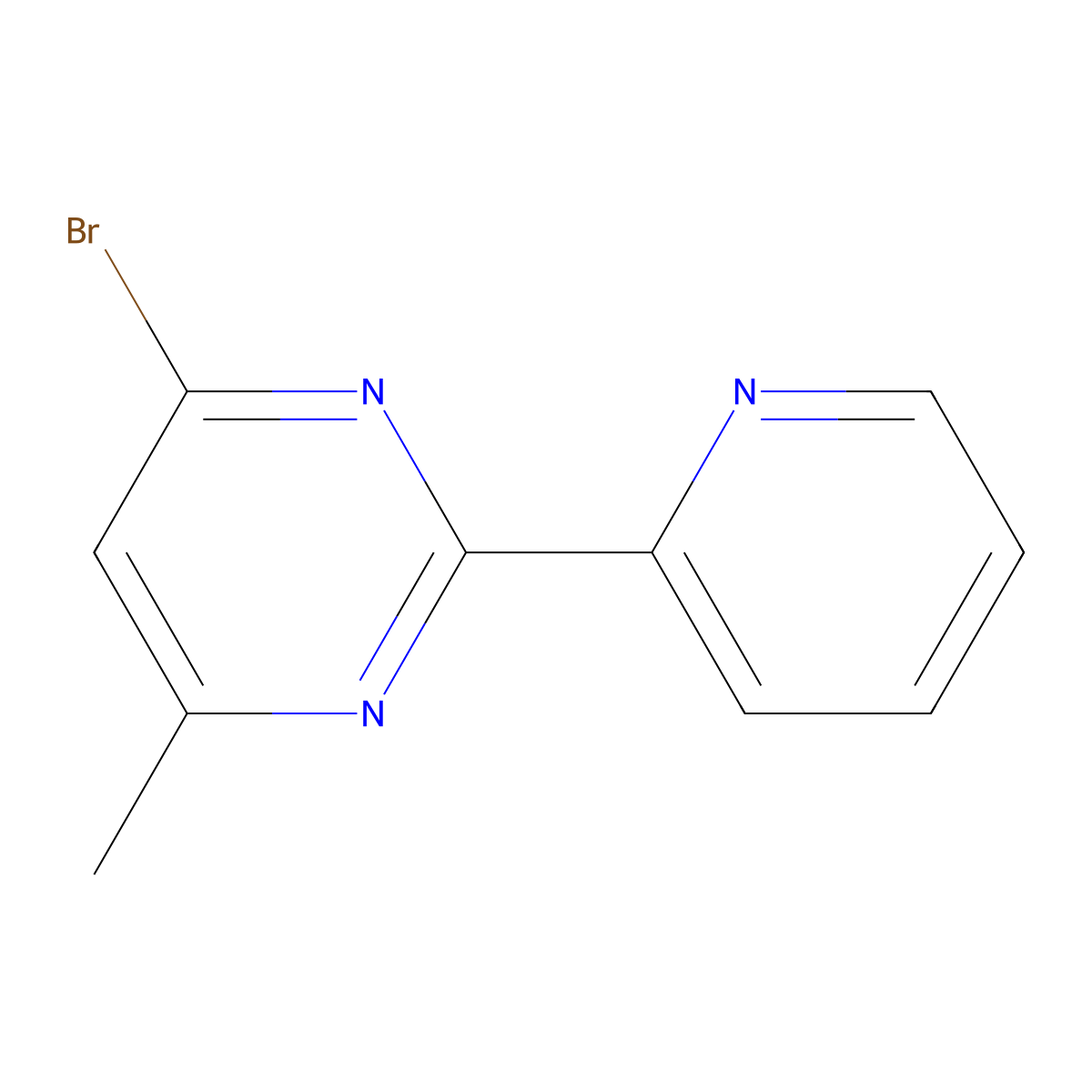 4-Bromo-6-methyl-2-(pyridin-2-yl)pyrimidine molecular structure, CAS 1188045-67-1