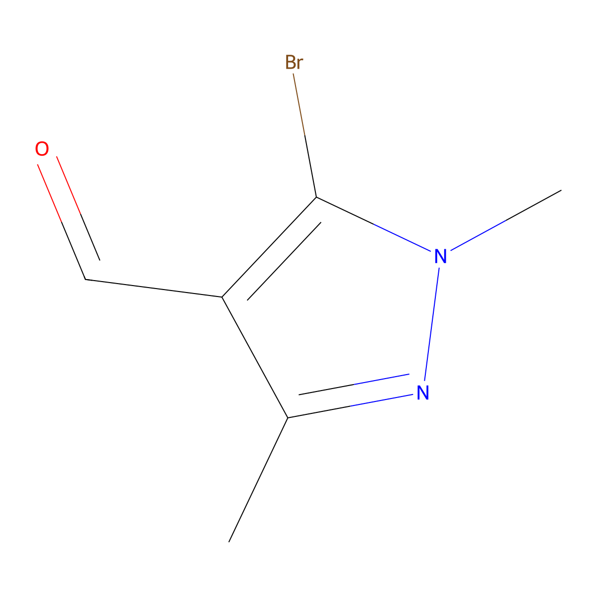 5-bromo-1,3-dimethyl-1H-pyrazole-4-carbaldehyde molecular structure, CAS 1188046-77-6