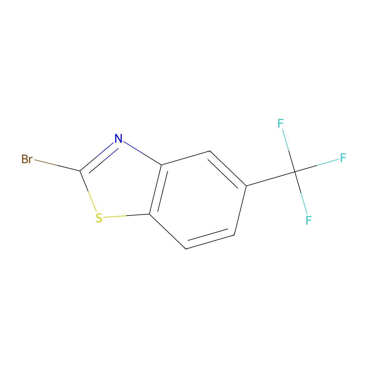 2-Bromo-5-(trifluoromethyl)-1,3-benzothiazole molecular structure, CAS 1188047-34-8