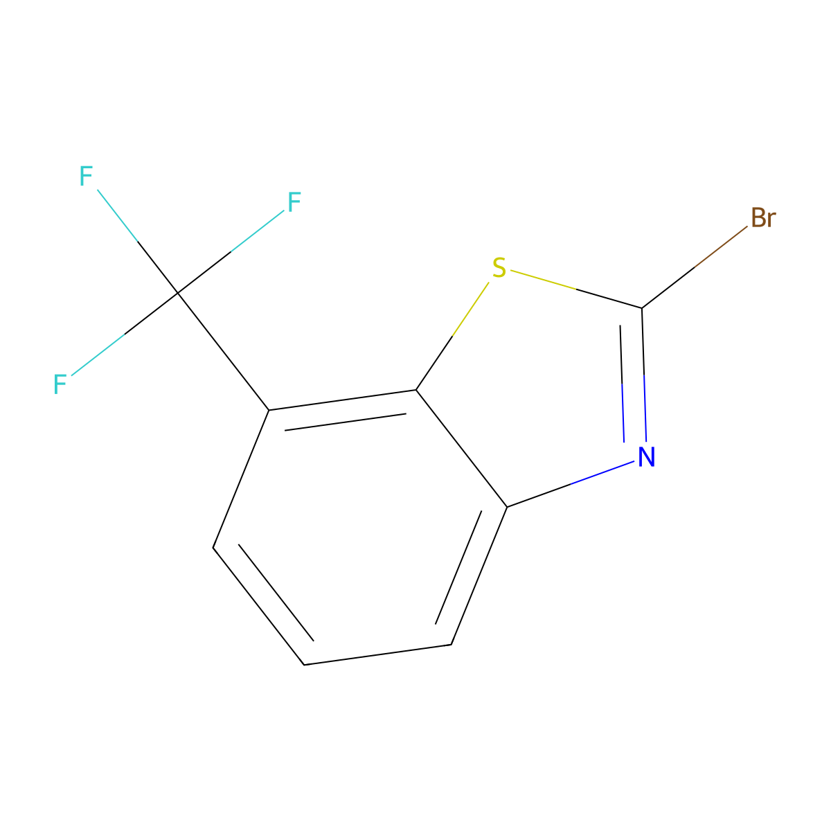 2-Bromo-7-(trifluoromethyl)benzo[d]thiazole, 97% molecular structure, CAS 1188047-48-4