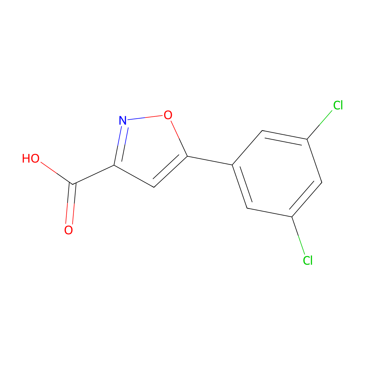 5-(3,5-Dichlorophenyl)-1,2-oxazole-3-carboxylic acid molecular structure, CAS 1188048-71-6