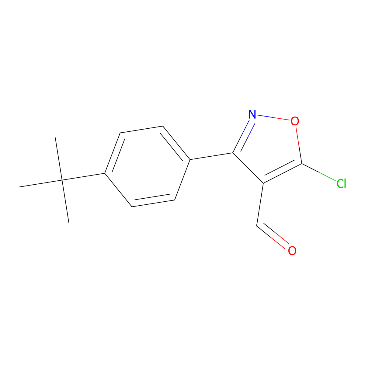 3-(4-tert-Butylphenyl)-5-chloro-1,2-oxazole-4-carbaldehyde molecular structure, CAS 1188050-14-7
