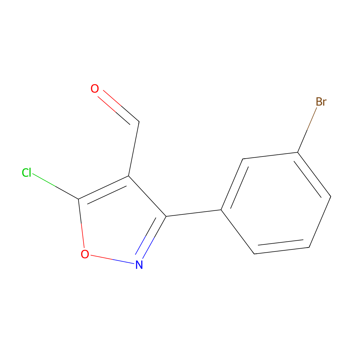3-(3-Bromophenyl)-5-chloro-1,2-oxazole-4-carbaldehyde molecular structure, CAS 1188050-78-3