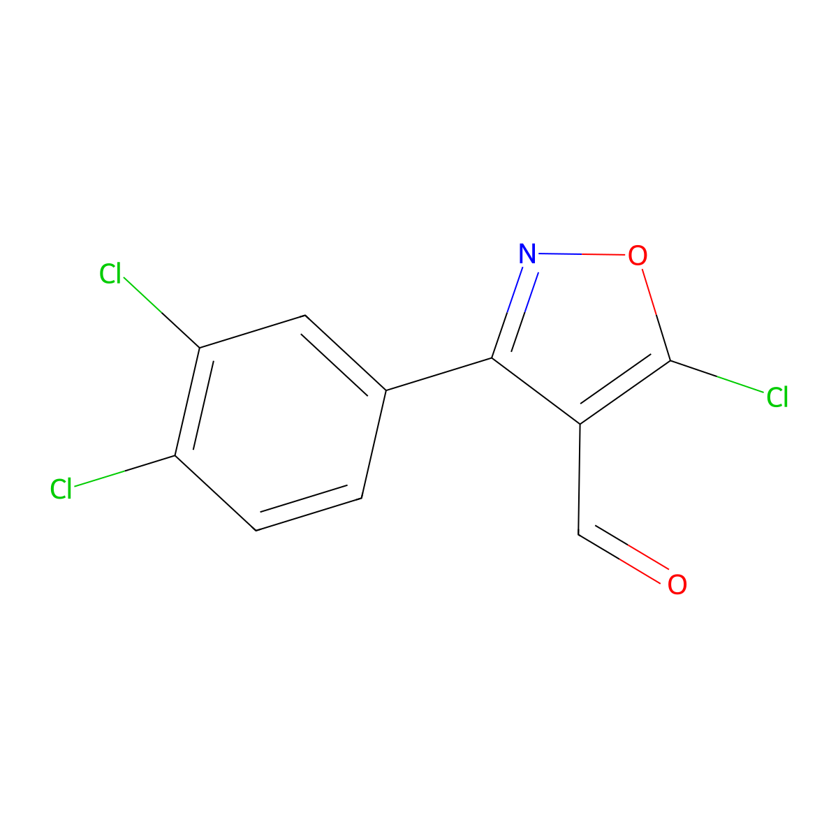 5-Chloro-3-(3,4-dichlorophenyl)-1,2-oxazole-4-carbaldehyde molecular structure, CAS 1188051-42-4