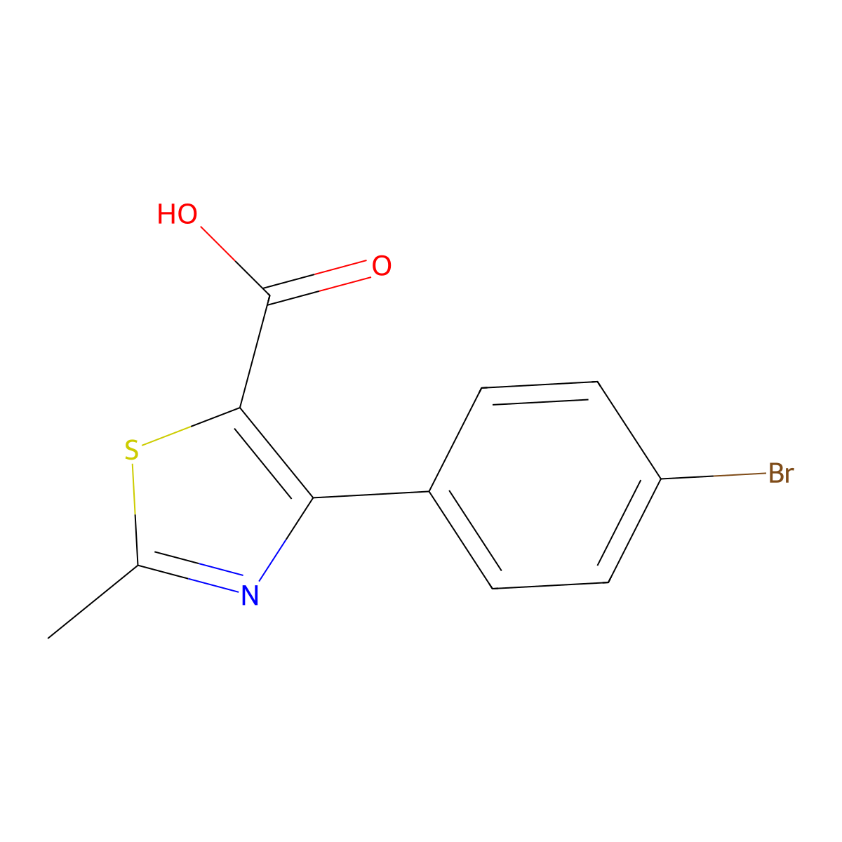 4-(4-Bromophenyl)-2-methyl-1,3-thiazole-5-carboxylic acid molecular structure, CAS 1188051-57-1
