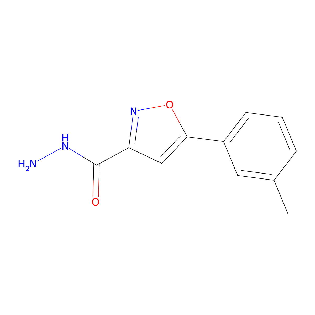5-m-Tolyl-isoxazole-3-carboxylic acid hydrazide molecular structure, CAS 1188053-62-4