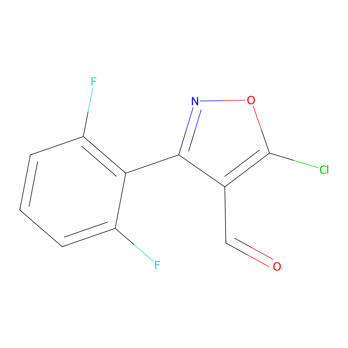 5-Chloro-3-(2,6-difluorophenyl)-1,2-oxazole-4-carbaldehyde molecular structure, CAS 1188053-69-1