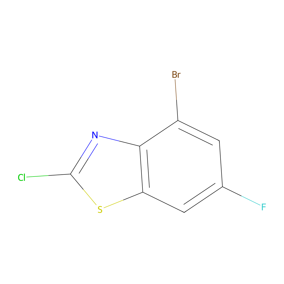 4-Bromo-2-chloro-6-fluoro-1,3-benzothiazole molecular structure, CAS 1188053-97-5