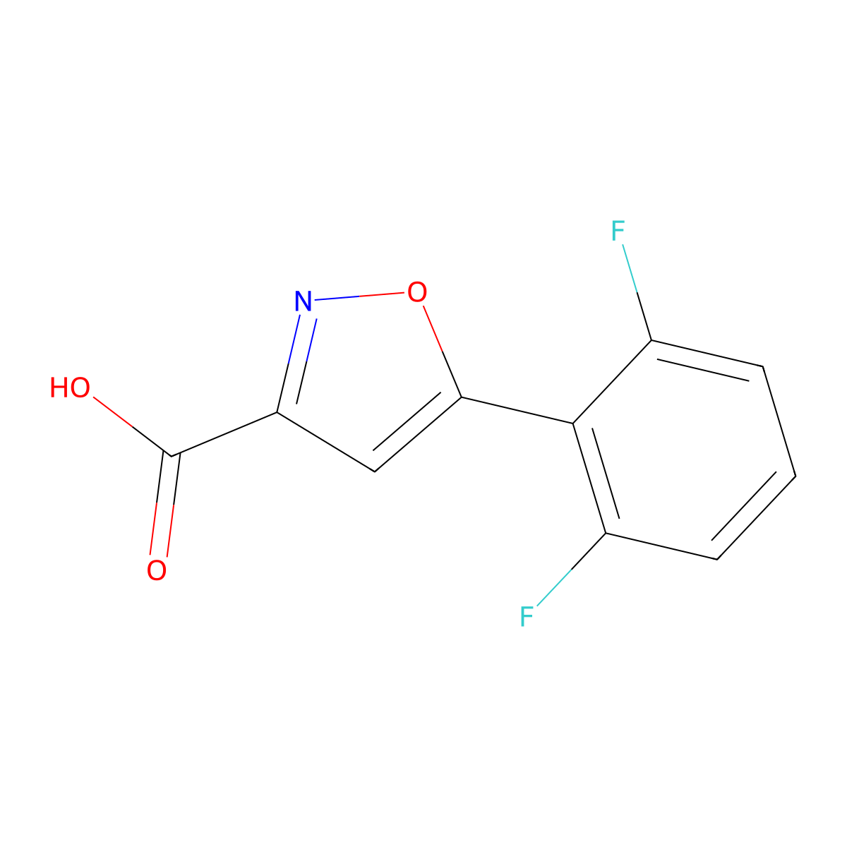5-(2,6-Difluorophenyl)-1,2-oxazole-3-carboxylic acid molecular structure, CAS 1188054-32-1