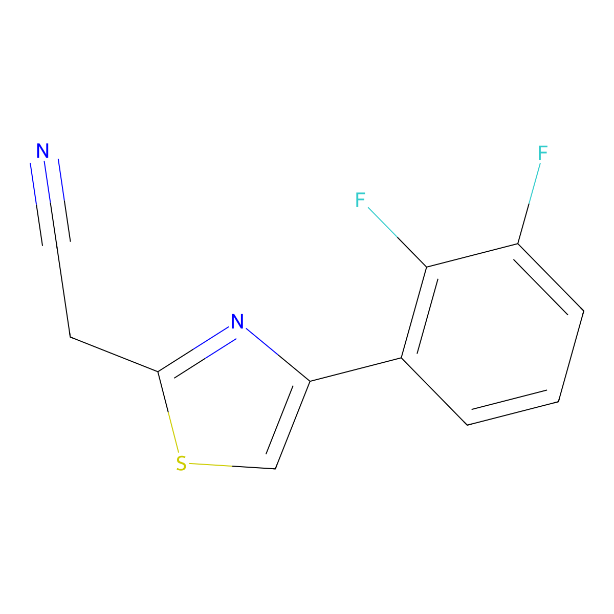 4-(2,3-Difluorophenyl)-2-thiazoleacetonitrile molecular structure, CAS 1188056-72-5
