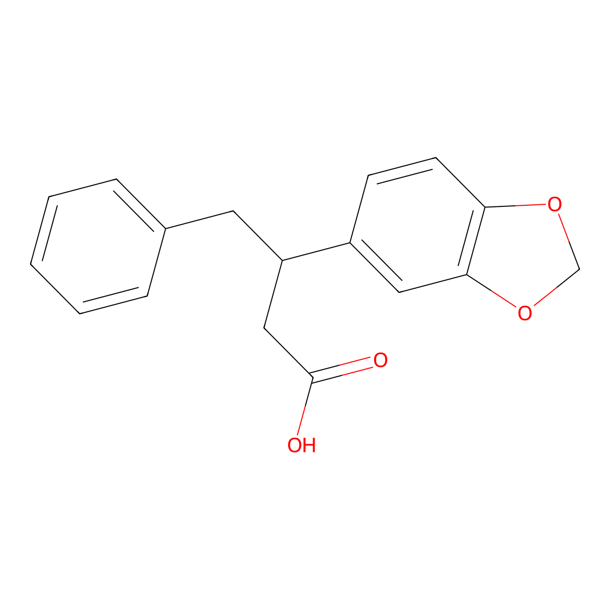 3-(1,3-Benzodioxol-5-yl)-4-phenylbutanoic acid molecular structure, CAS 118806-81-8