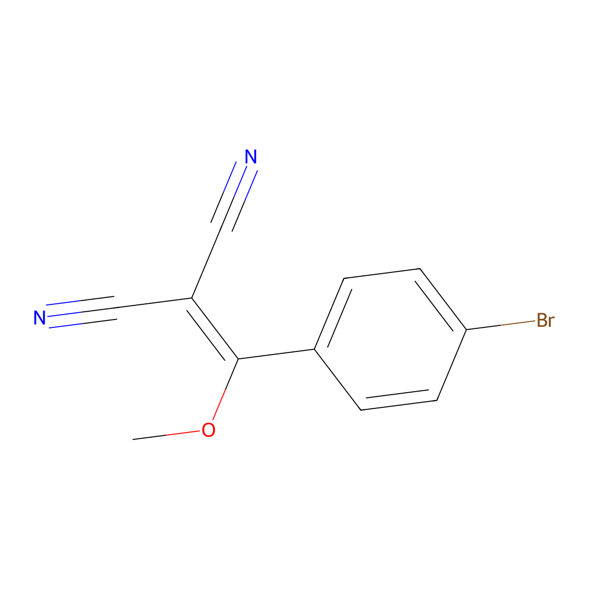 2-((4-Bromophenyl)(methoxy)methylene)malononitrile molecular structure, CAS 1188083-45-5