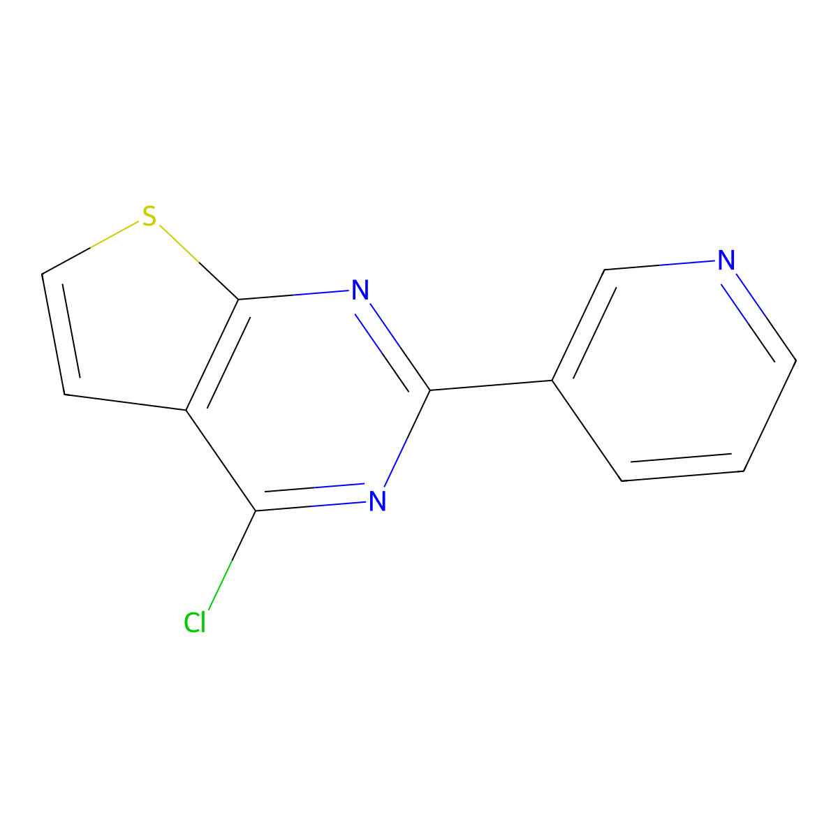 3-(4-Chlorothieno[2,3-D]pyrimidin-2-YL)pyridine molecular structure, CAS 1188085-59-7