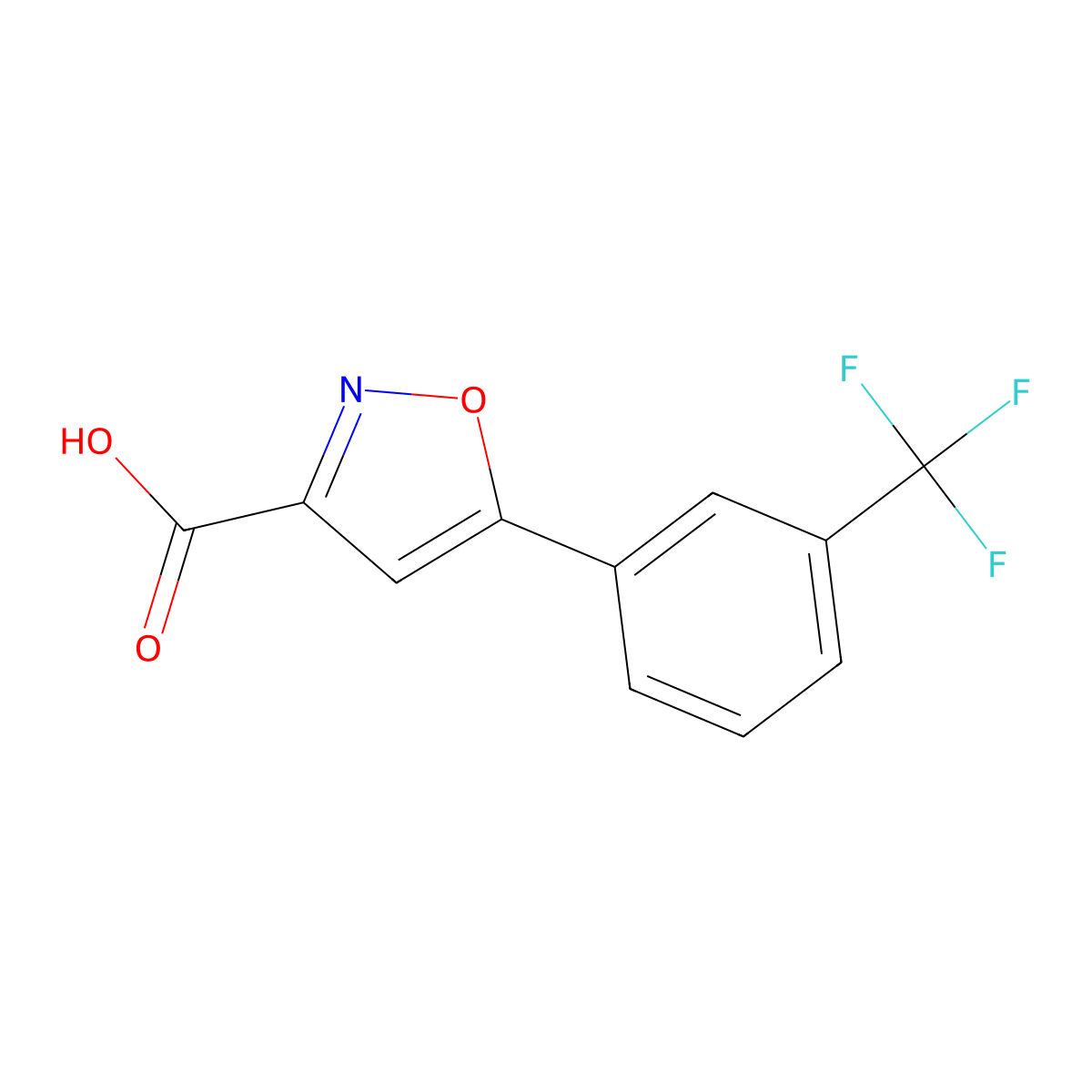 5-[3-(Trifluoromethyl)phenyl]-1,2-oxazole-3-carboxylic acid molecular structure, CAS 1188086-34-1