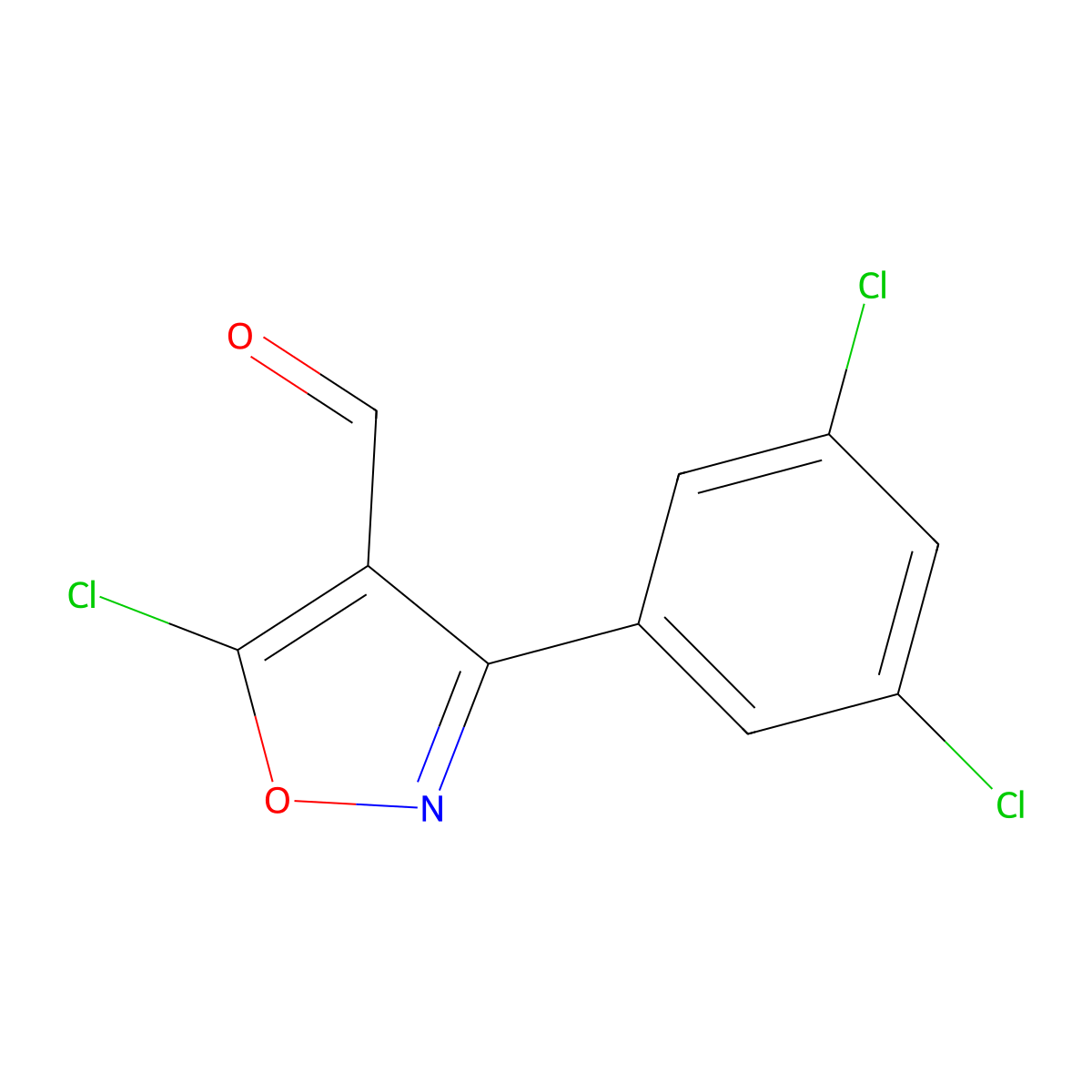 5-Chloro-3-(3,5-dichlorophenyl)-1,2-oxazole-4-carbaldehyde molecular structure, CAS 1188087-52-6